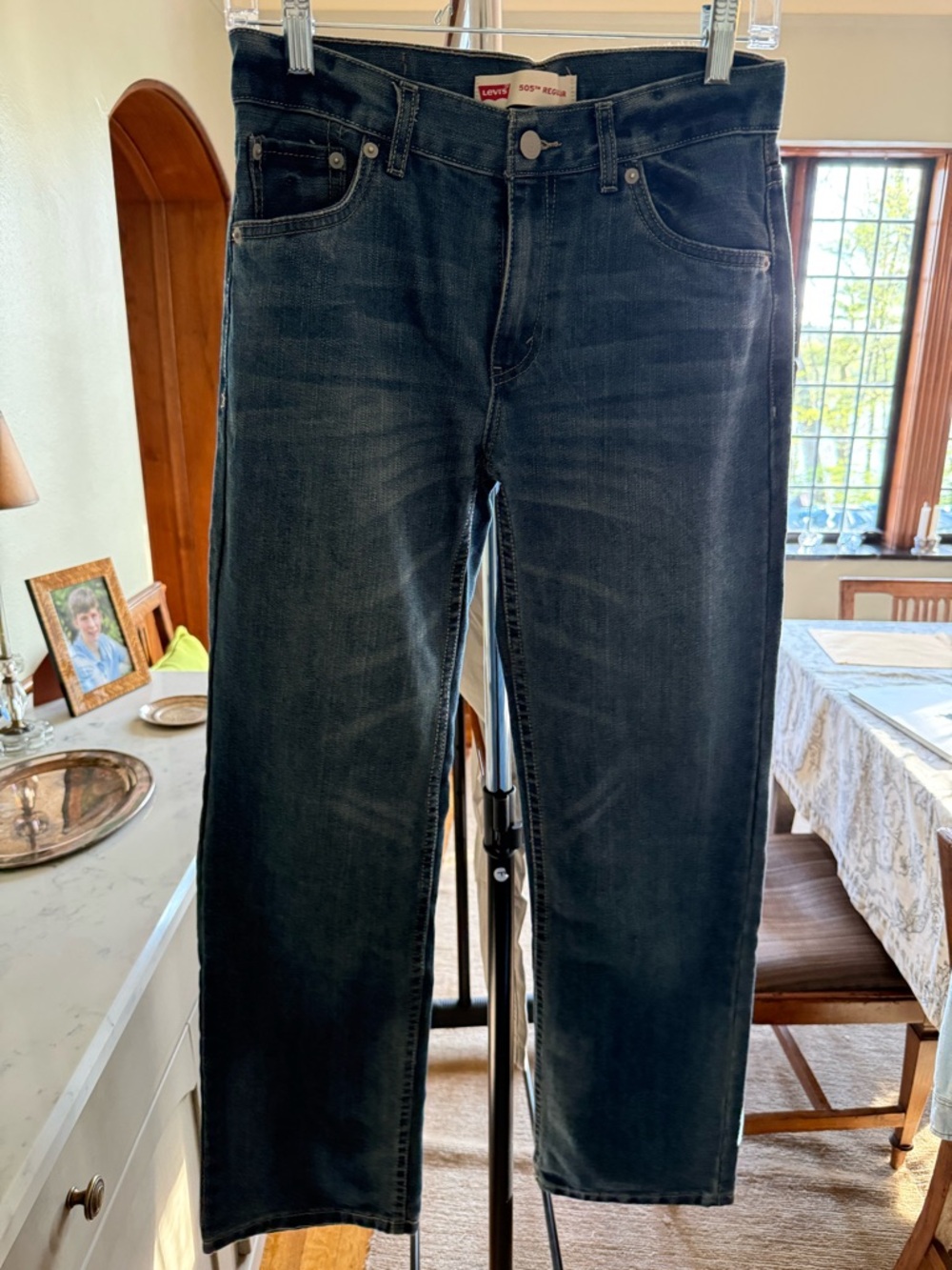 Boys Levis 505 Blue Straight Jeans Size 16